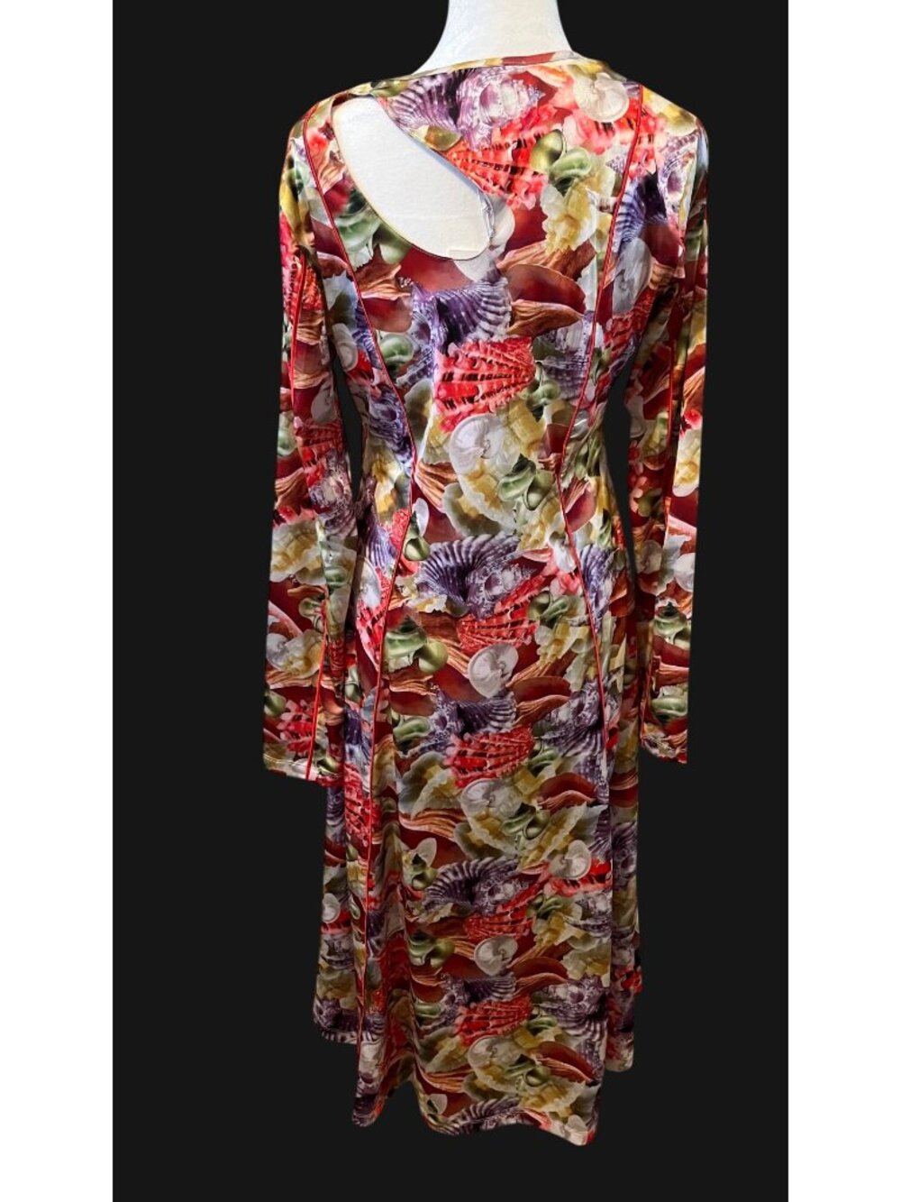 Hosbjerg Denmark Funa Dress Seashell Beach Print Multicolor asymmetrical silky